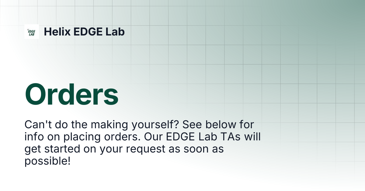 Orders | Helix EDGE Lab
